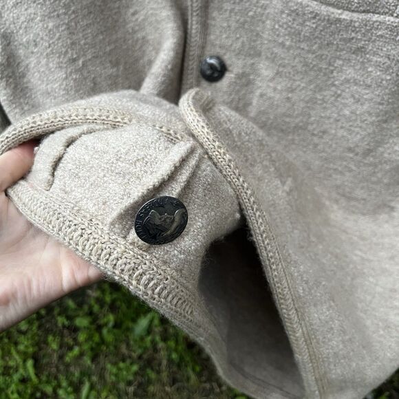 Vintage Sigi Scheiber Austrian Tyrol Wool Jacket Cardigan Khaki Metal Button - Picture 14 of 16